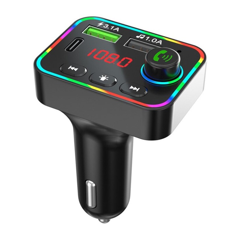 Transmetteur FM Bluetooth pour voiture avec chargeur allume-cigare rapide  mains libres, ports USB doubles, lecteur MP3, adaptateur radio sans fil,  prise en charge de la carte TF/lecteur flash USB (Style : 6) (