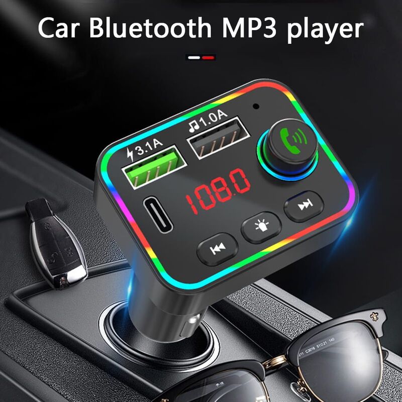 Transmetteur FM Bluetooth pour voiture avec chargeur allume-cigare